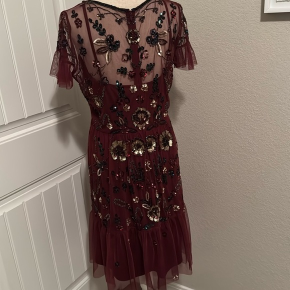 Gianni Bini Embellished Maroon Dress - Picture 3 of 7